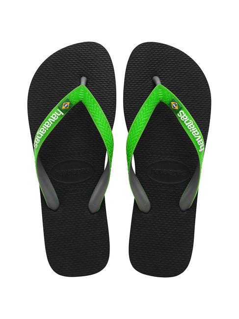 HAVAIANAS BRASIL MIX Flip Flops schwarz/lindgrün - Schuhe Unisex