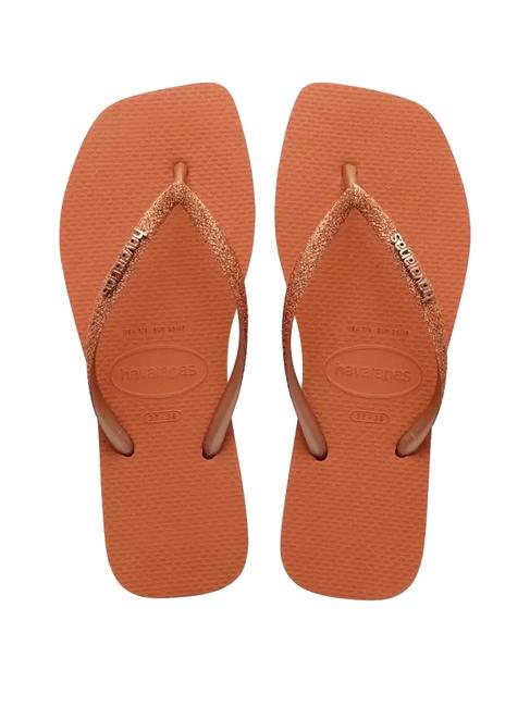 HAVAIANAS SQUARE GLITTER Flip-Flops Cerrado-Orange - Damenschuhe