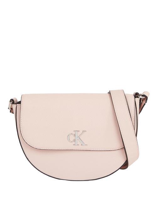 CALVIN KLEIN MINIMAL MONOGRAM Schulter-Satteltasche blasse Muschelschale - Damentaschen