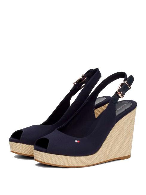 TOMMY HILFIGER Elena Sandalen mit hohem Keilabsatz Raum blau - Damenschuhe