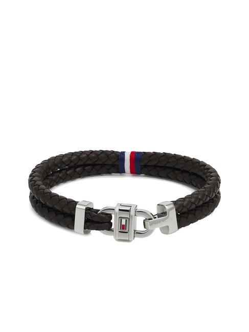 TOMMY HILFIGER CARABINIER Geflochtenes Lederarmband braun - Herrenarmbänder