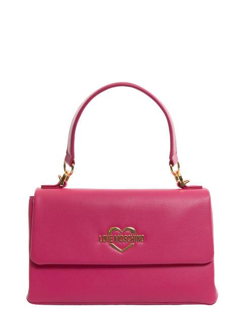 LOVE MOSCHINO METALLIC LOGO Handtasche mit Schultergurt Fuchsie - Damentaschen