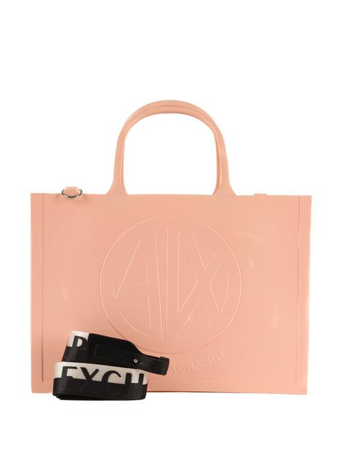 ARMANI EXCHANGE MILKY Gummihandtasche mit Schultergurt Rosa - Damentaschen