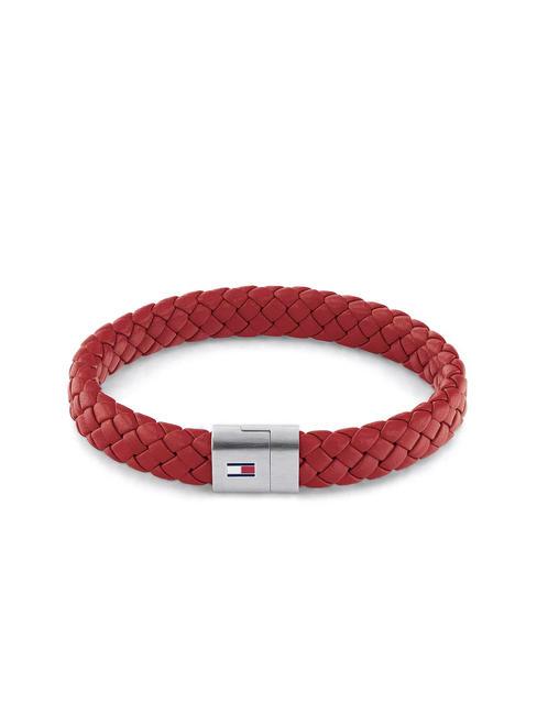 TOMMY HILFIGER ROUND BRAIDED Geflochtenes Lederarmband Rot - Herrenarmbänder