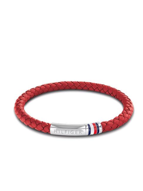 TOMMY HILFIGER INTERWOVEN BRAID Lederarmband Rot - Herrenarmbänder