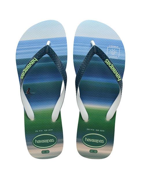 HAVAIANAS TOP SURF SESSIONS Gummi-Flip-Flops Beige/Atlantikblau - Herrenschuhe