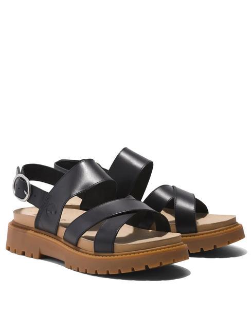 TIMBERLAND CLAIREMONT WAY Ledersandalen schwarzes Vollkorn - Damenschuhe