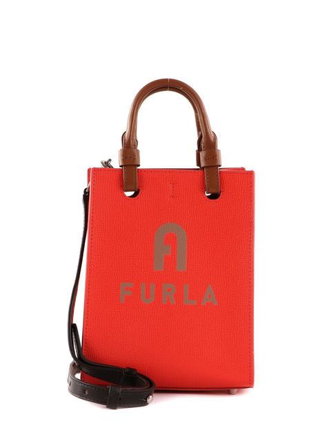 FURLA VARSITY STYLE Vertikale Ledertasche mit Schultergurt spritz+greige - Damentaschen