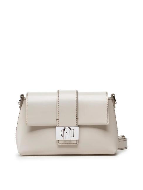 FURLA CHARLOTTE Mini-Schultertasche aus Leder Perle - Damentaschen