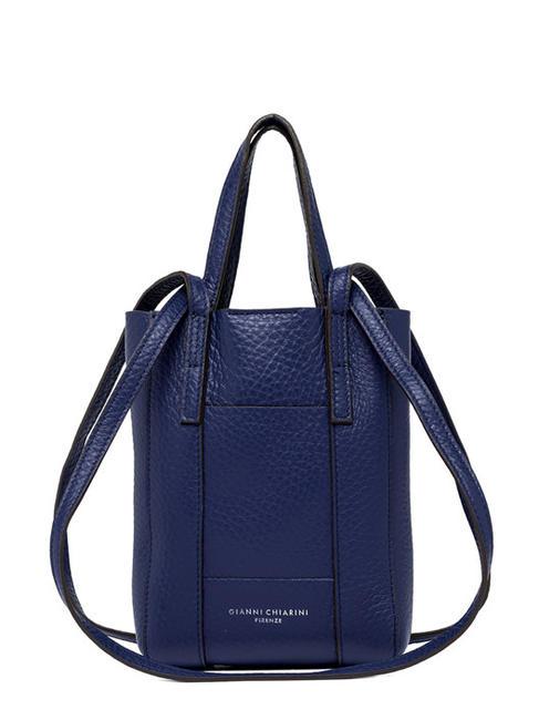 GIANNI CHIARINI SUPERLIGHT Tasche aus gehämmertem Leder mit Doppelgriffen Galaxie blau-t.moro - Damentaschen