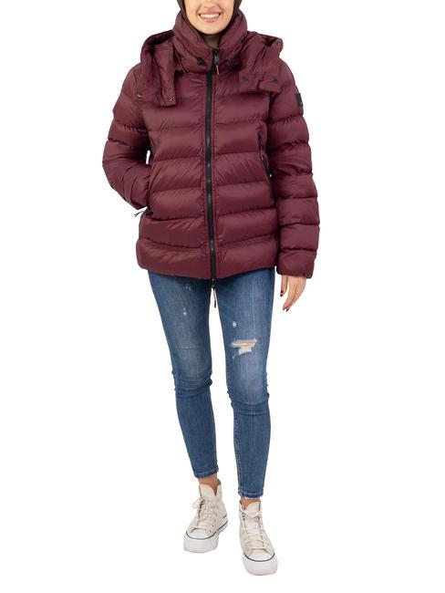 DEKKER NISTON NY Kurze Daunenjacke mit Kapuze Cordovan-Leder - Daunenjacken für Damen