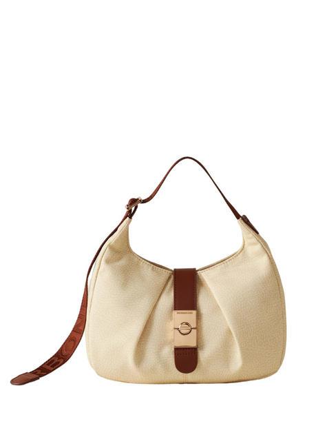 BORBONESE CORTINA NYLON OP Schultertasche Kamille/Leder - Damentaschen