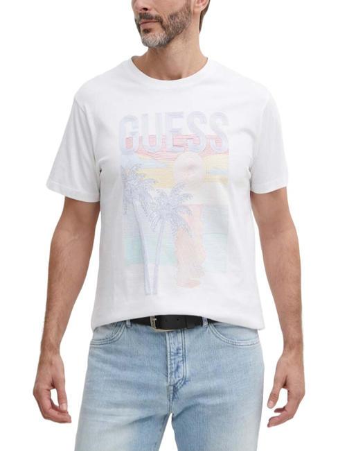 GUESS SUMMER TRIANGLE Baumwoll t-shirt purweiß - Herren-T-Shirts