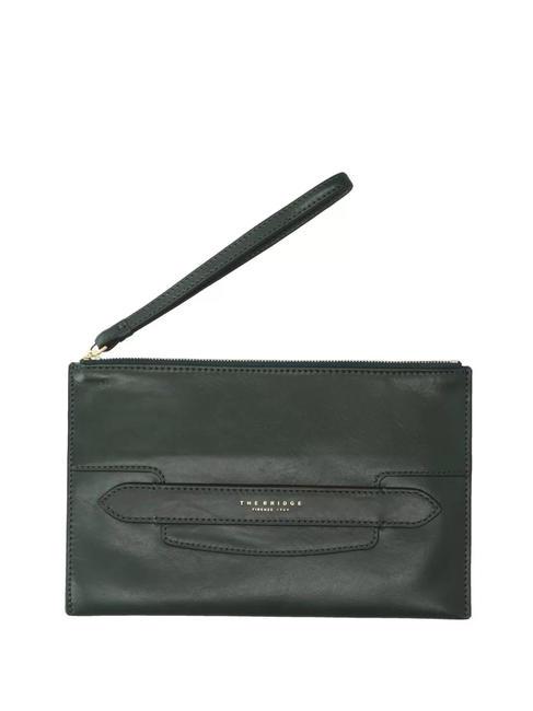 THE BRIDGE LUCREZIA Clutch aus Leder goldfarbener Malachit - Damentaschen