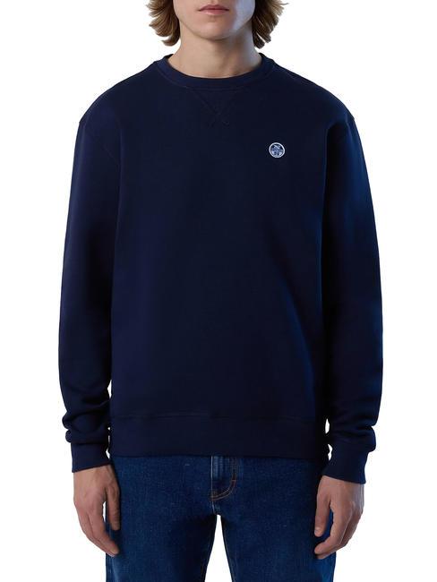 NORTH SAILS ROUND LOGO Sweatshirt aus Baumwolle mit Rundhalsausschnitt Navy blau - Sweatshirts Herren