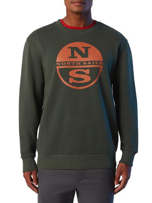 NORTH SAILS MAXI LOGO Sweatshirt aus Baumwolle mit Rundhalsausschnitt Waldnacht - Sweatshirts Herren