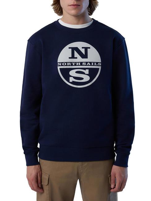 NORTH SAILS MAXI LOGO Sweatshirt aus Baumwolle mit Rundhalsausschnitt Navy blau - Sweatshirts Herren