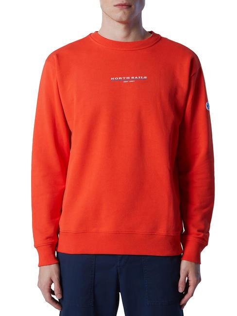 NORTH SAILS EST 1957 Sweatshirt aus Baumwolle mit Rundhalsausschnitt leuchtend orange - Sweatshirts Herren