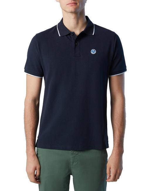 NORTH SAILS ROUND LOGO Kurzarm-Poloshirt aus Baumwolle Navy blau - Herren-Polo-Shirts/Herren-Polo-Shirt/Herrenpoloshirt/Herrenpoloshirts