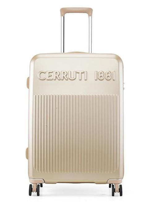 CERRUTI 1881 Mittelgroßer erweiterbarer Trolley Sekt - Harte Trolleys