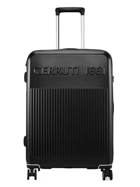 CERRUTI 1881 Mittelgroßer erweiterbarer Trolley Schwarz - Harte Trolleys