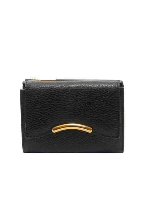 COCCINELLE DINA Mittelgroße Geldbörse aus genarbtem Leder Schwarz - Brieftaschen Damen