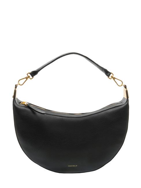 COCCINELLE ANAIS Hobo-Tasche aus genarbtem Leder Schwarz - Damentaschen