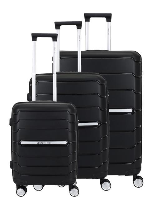 CERRUTI 1881 Set mit 3 Trolleys: Kabine, mittel, groß Schwarz - Trolleyset