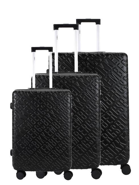 BIKKEMBERGS YUGINE Set mit 3 Trolleys: Kabine+Mittel+Groß Schwarz - Trolleyset