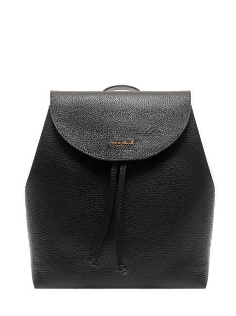COCCINELLE ARIEL Rucksack aus gehämmertem Leder Schwarz - Damentaschen