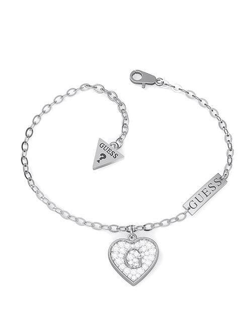 GUESS G SHINE Armband mit Herz und Zirkonen SILBER - Armbänder