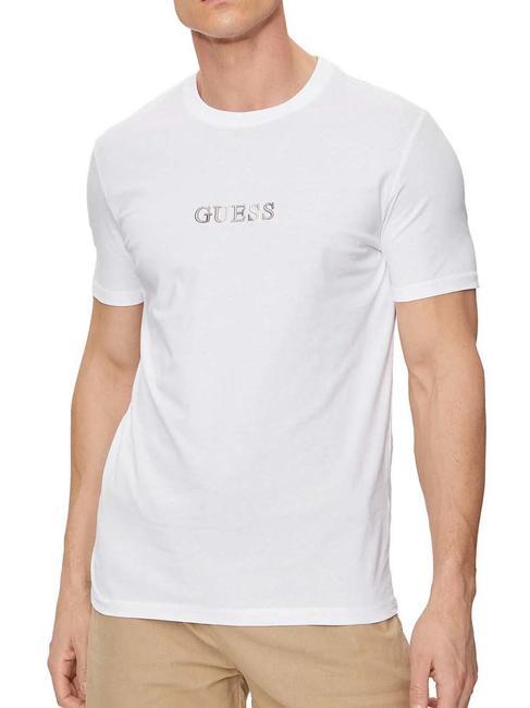 GUESS SS CN Baumwoll t-shirt purweiß - Herren-T-Shirts