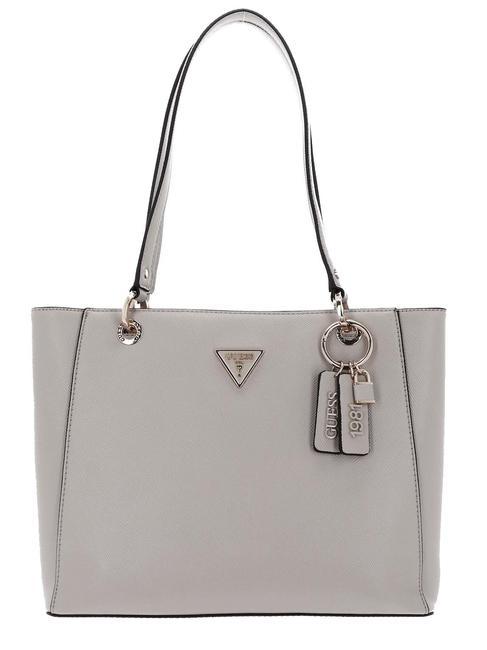 GUESS NOELLE Einkaufstasche aus Saffiano Taupe - Damentaschen