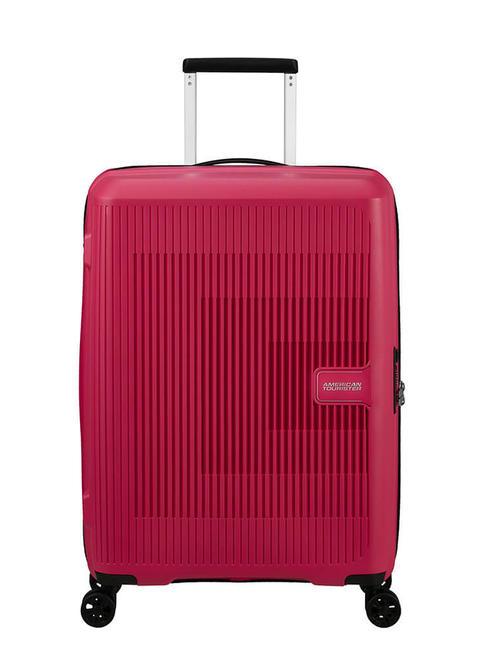 AMERICAN TOURISTER AEROSTEP Erweiterbarer mittelgroßer Trolley rosa Blitz - Harte Trolleys