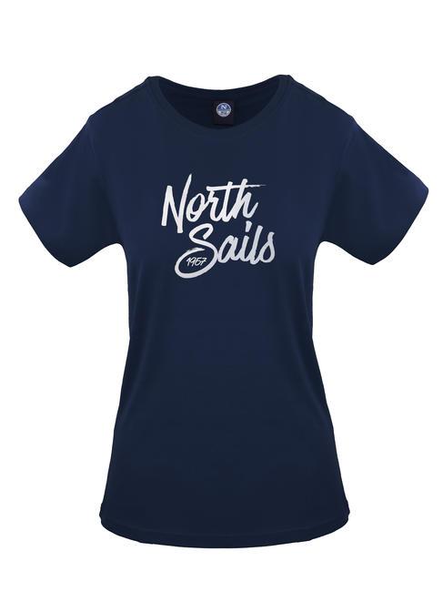 NORTH SAILS 1967 LOGO Baumwoll t-shirt blau marine - T-Shirts und Tops für Damen