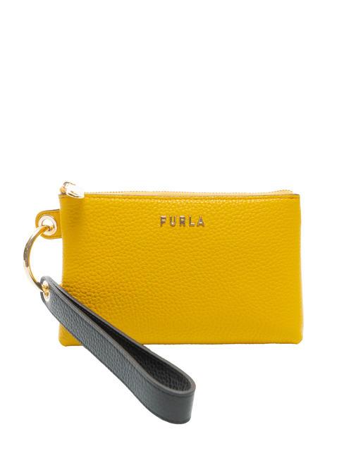 FURLA LUNA  Clutch/Geldbörse aus Leder schwarz+Pollen - Damentaschen