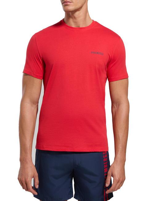 BIKKEMBERGS VERTICAL STRIPES Baumwoll t-shirt Goji-Beeren - Herren-T-Shirts