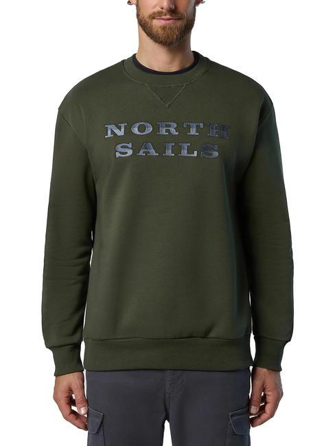 NORTH SAILS LETTERING LOGO Sweatshirt aus Baumwolle mit Rundhalsausschnitt Waldnacht - Sweatshirts Herren