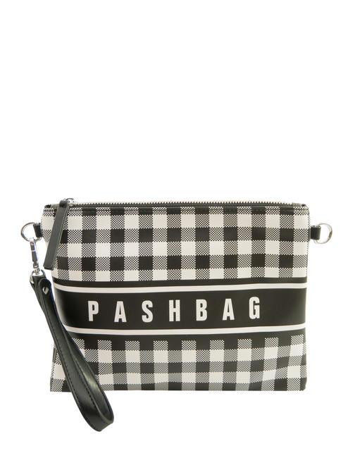 PASH BAG TWEEDY Clutch mit Manschette und Schultergurt Schwarz-Weiss - Damentaschen