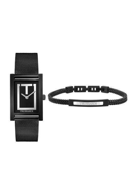 TRUSSARDI T-STRICT Nur Zeituhr und Armband Schwarz - Uhren