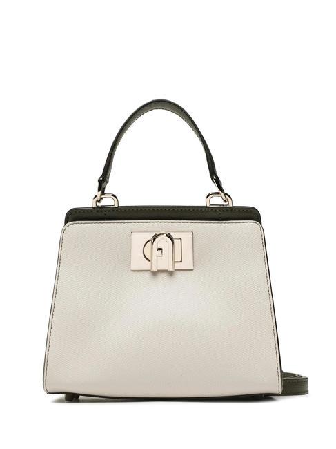 FURLA 1927 Mini-Handtasche aus Leder Perle und+Schwarz+Salbei c - Damentaschen