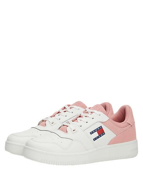 TOMMY HILFIGER TOMMY JEANS RETRO BASKET MIX MEDIA Rutschfeste Turnschuhe kalkiges Rosa - Damenschuhe