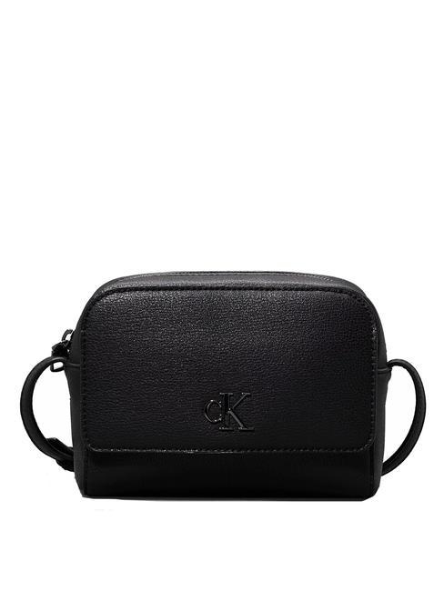 CALVIN KLEIN MINIMAL MONOGRAM Camera Mini-Umhängetasche schwarz/glänzendes Gunmetal - Damentaschen