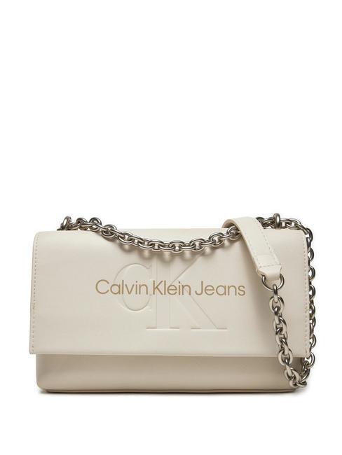 CALVIN KLEIN SCULPTED Convertible Schulter-/Umhängetasche Eierschale - Damentaschen