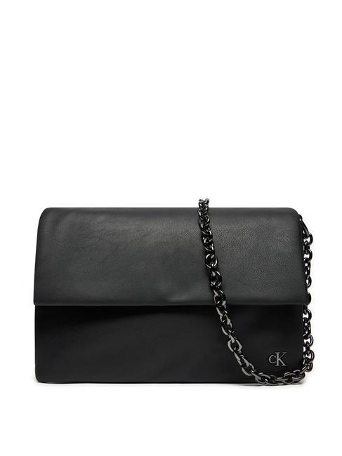 CALVIN KLEIN CHAIN Mono Schultertasche schwarz/glänzendes Gunmetal - Damentaschen