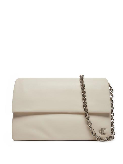 CALVIN KLEIN CHAIN Mono Schultertasche Eierschale - Damentaschen