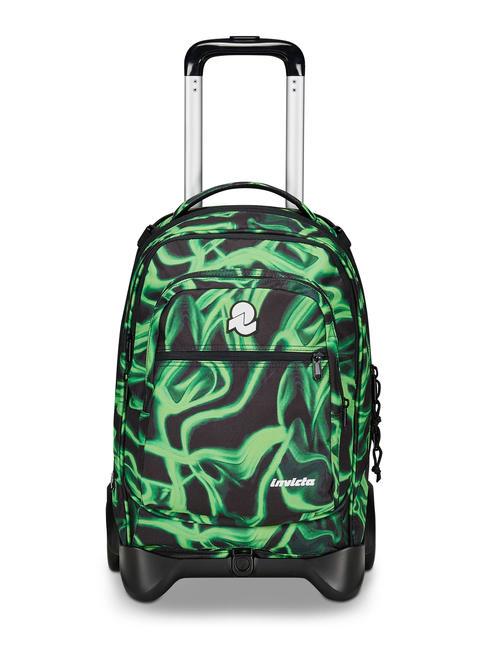 INVICTA NEW WAY NEW PLUG Fantasy Rucksack mit abnehmbarem Trolley grünes Neon - Rucksäcke mit Trolleyfunktion