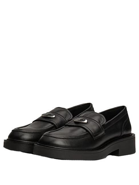 TOMMY HILFIGER TOMMY JEANS FLAT LOAFER  Mokassins aus Leder SCHWARZ - Damenschuhe