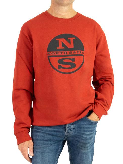 NORTH SAILS MAXI LOGO Sweatshirt aus Baumwolle mit Rundhalsausschnitt rote Lava - Sweatshirts Herren