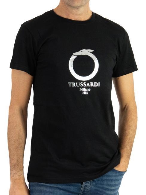 TRUSSARDI 1911 LUX  Baumwoll t-shirt schwarzes Silber - Herren-T-Shirts